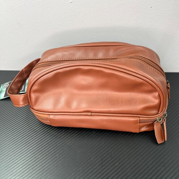 Penguin By Munsingwear Mens Leather Travel Kit Bag W/ Zip Closure & Carry Handle - Picture 6 of 13